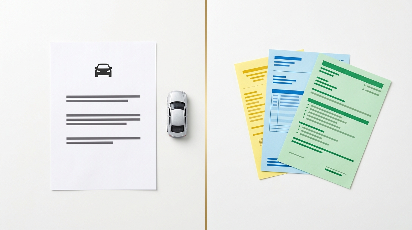 Gig worker using a mileage tracking app on a tablet with vehicle-related items